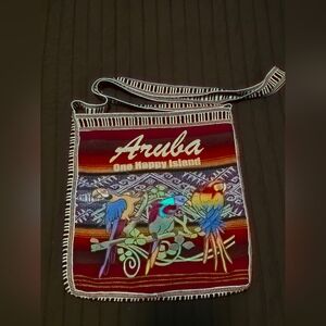 Aruba Hipster Boho Handpainted Knit Boho Crossbody Tote